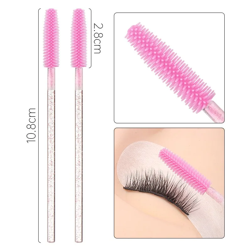 50 Pcs Silicone Crystal Mascara bacchette applicatore pennelli per ciglia diamantati usa e getta pettine strumenti per pennelli per trucco di bellezza per donna