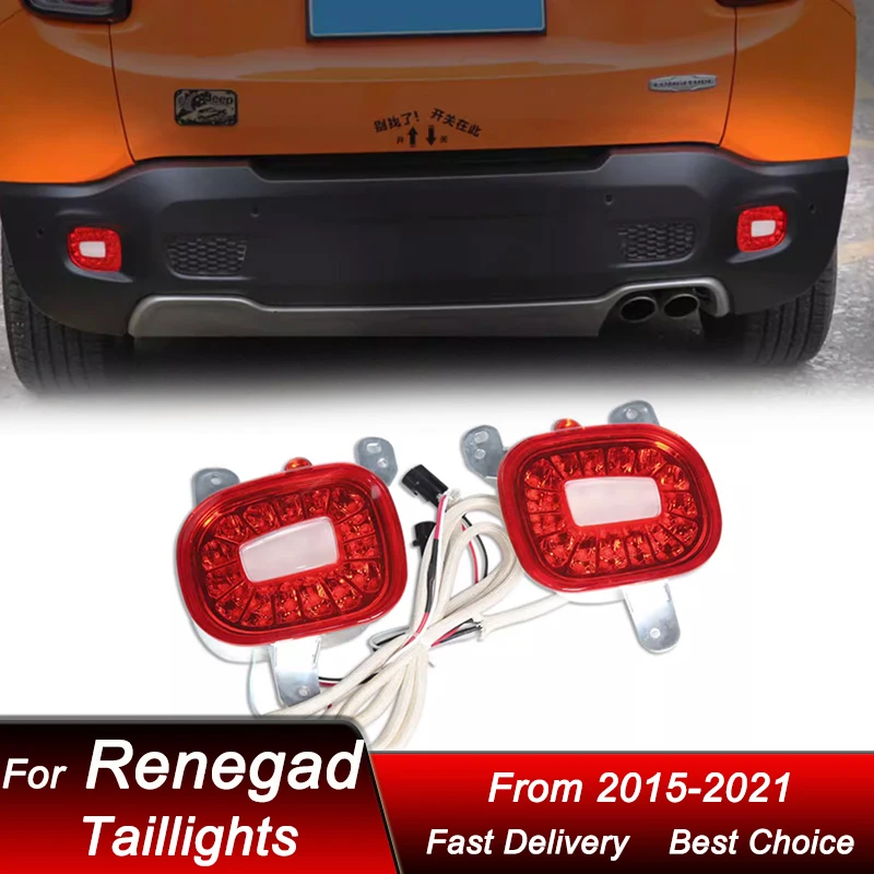 

Car Led rear bumper lights For Jeep Renegade 15-21 reverse lights fog lights LED Tail Lamp Dynamic Turn Signal Light Assembly