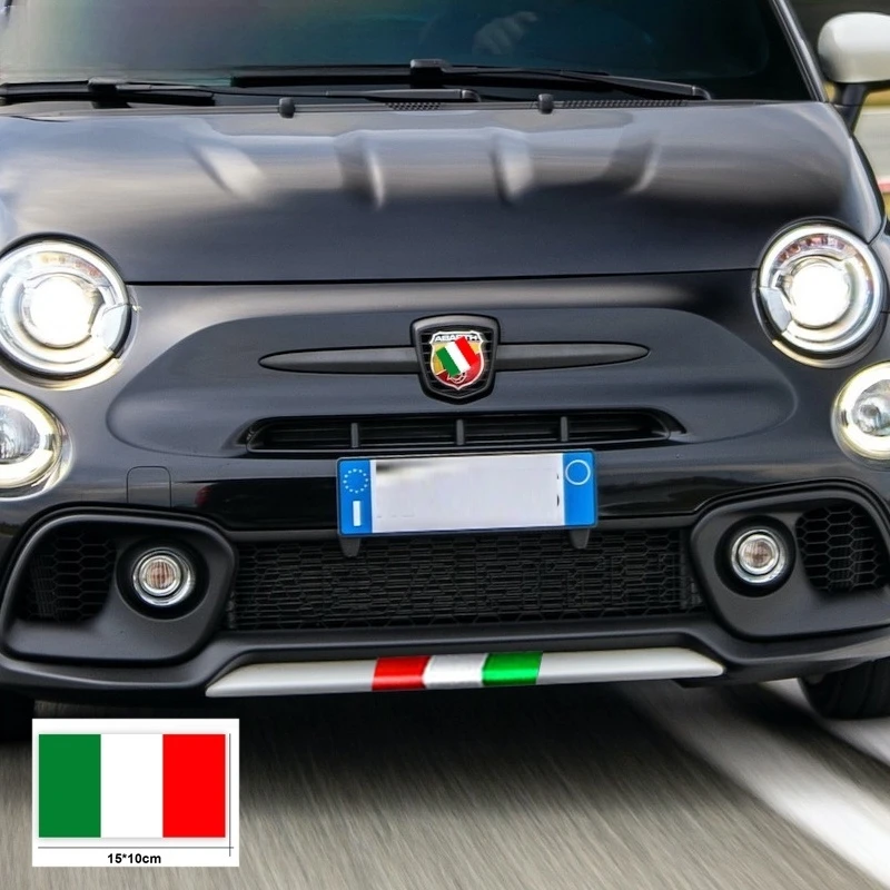 1pc Italian Flag Color Vinyl Car Body Sticker For Fiat 500 Abarth 595 695 Auto Racing Styling Decor Decal Waterproof Self-Adhesi