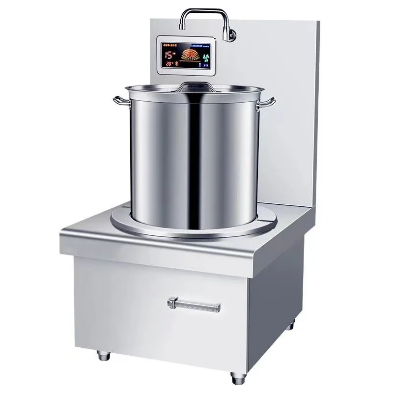 High power commercial induction cooker flat soup stove hotel kitchen 15KW single head bantam stove low soup stove