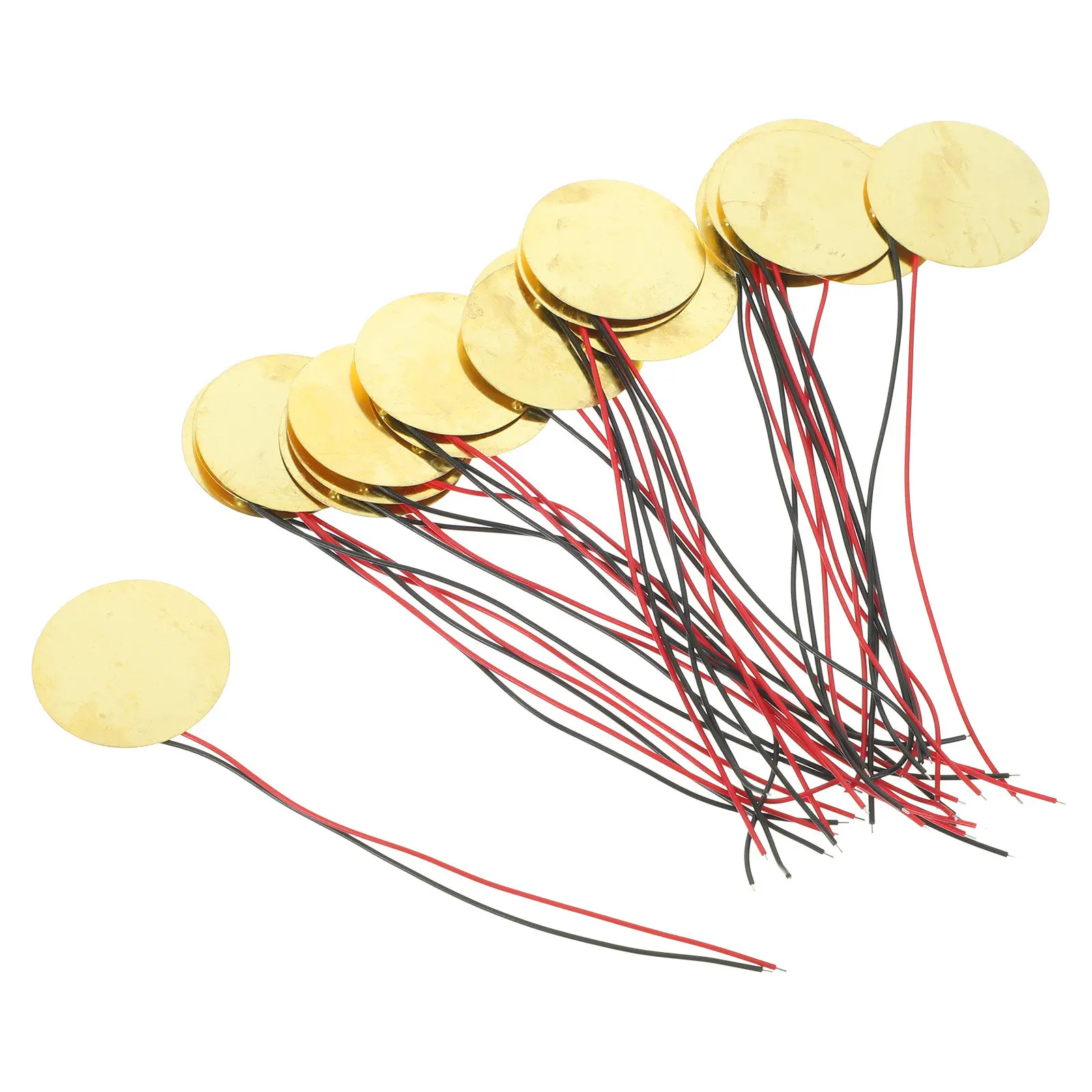 20Pcs Instrument Piezo Sounder Sensors Copper Based Transducers for Drums Pianos Wind Instruments Amplifier Accessories Set