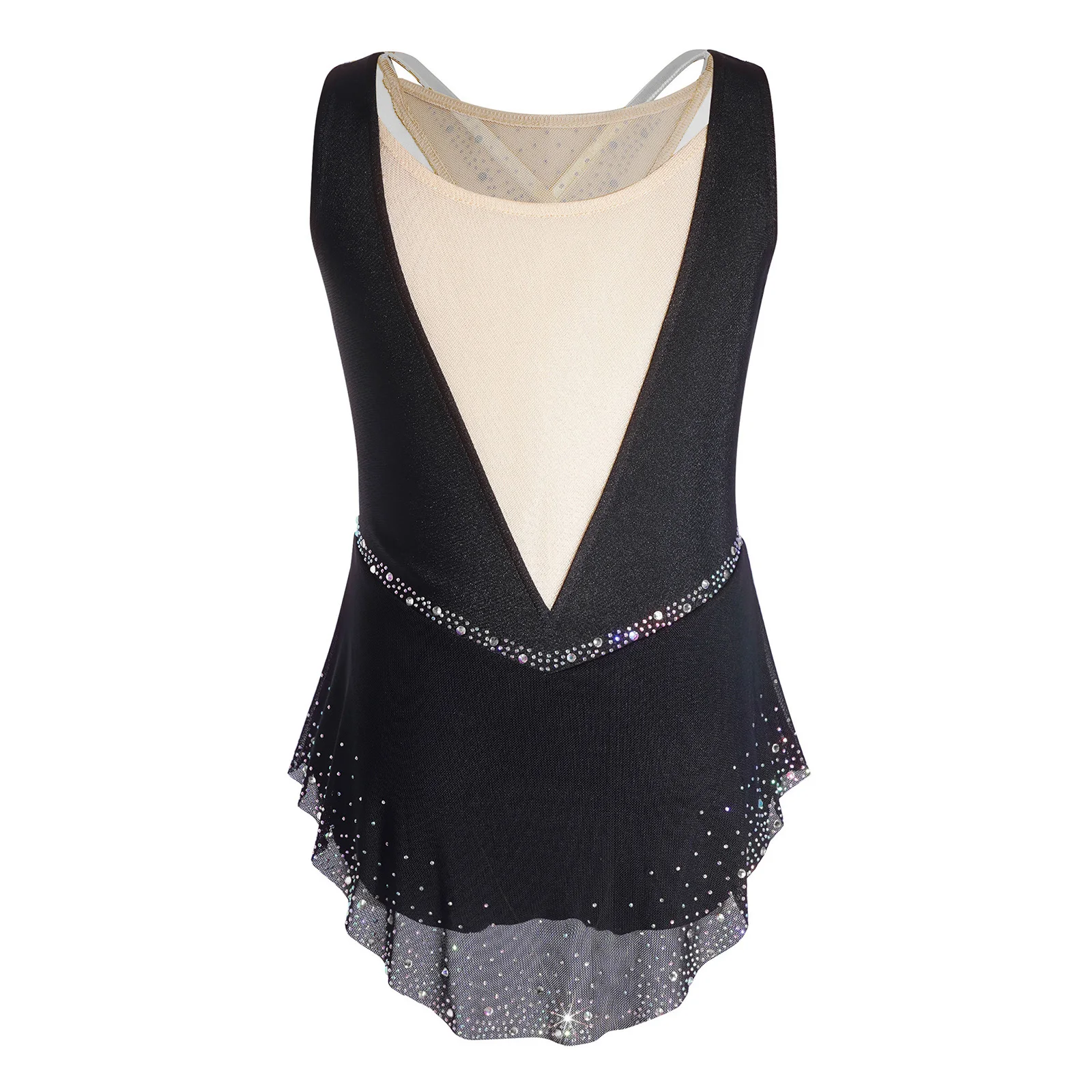 

Sheer Mesh Ballet Dress for Girls Children's Figure Skating Dress Performance Dancewear Gymnastics Leotard Lyrical Dance Costume