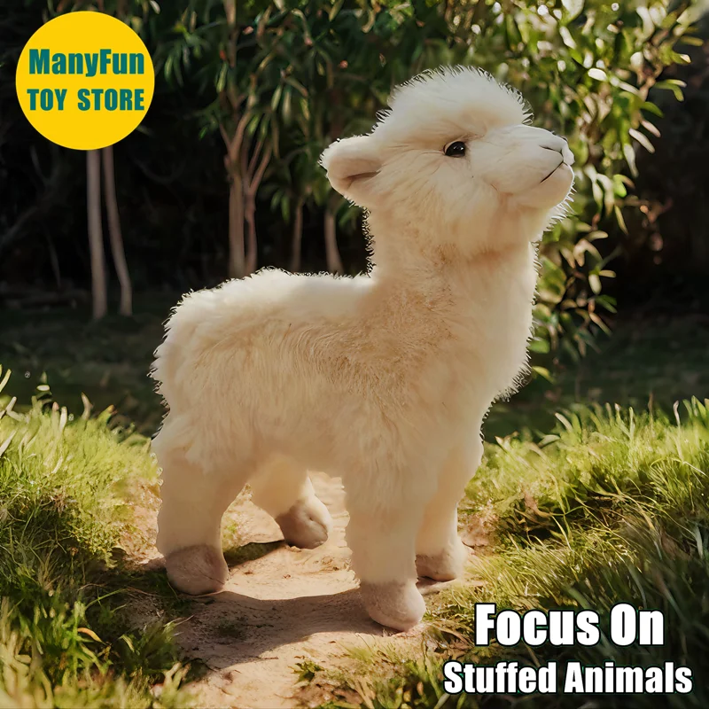 

Lifelike Alpaca Plush Toy Guanaco Paca Plushie Realistic Llama Stuffed Animal Vicuna Simulation Doll Toy Gift