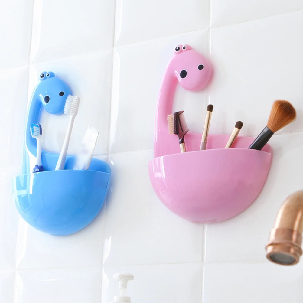 

Cartoon Dinosaur Toothbrush Holder Suction Cup Wall Mount Bathroom Accessories Care Home Decor Gift Idea Toothpaste