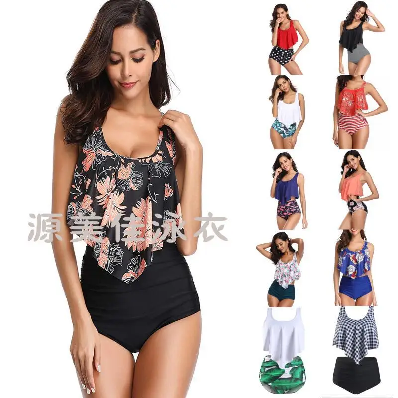 Minsu 2025 novo estilo europeu e americano sexy impresso maiô feminino de duas peças de cintura alta biquíni plus size roupa de banho