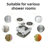 23mm/25mm Shower Door Rollers Zinc Alloy Double-Wheel Sliding Shower Door Roller Bearing Wheel Runners Replacement 4