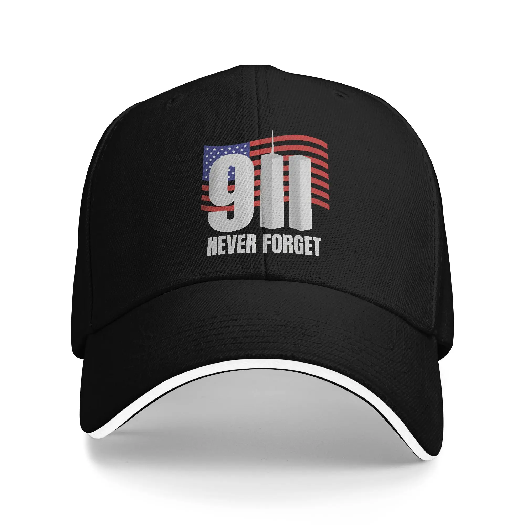 Bold Twin Towers Flag 911 Never Forget Baseball Cap  Summer Casual Hip Hop Hats For Women Tennis Skate Sun Baseball Caps