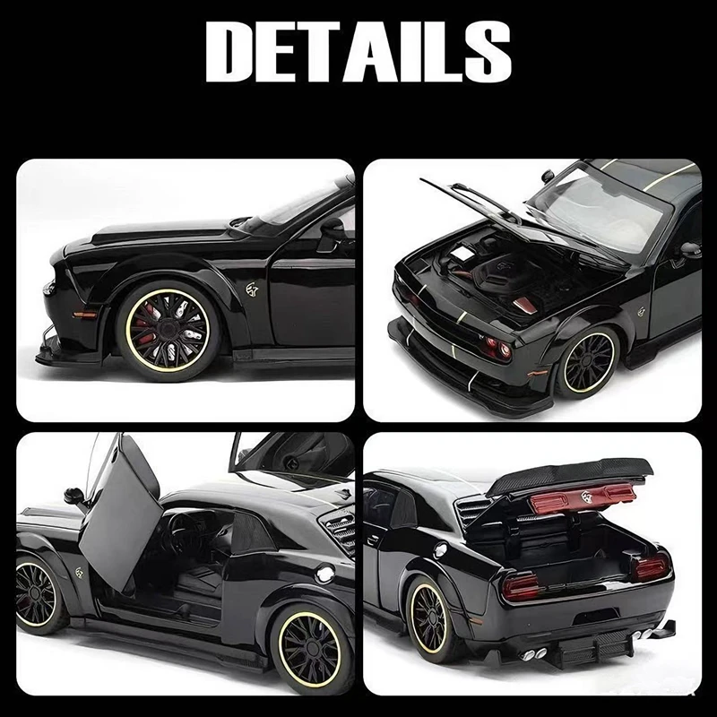 1/32 Dodge Challenger SRT Redeye Hellcat Legering Miniatuur Auto Model Schaalmodel Auto Diecast Metaal Geluid & Licht Kinderen speelgoed Auto
