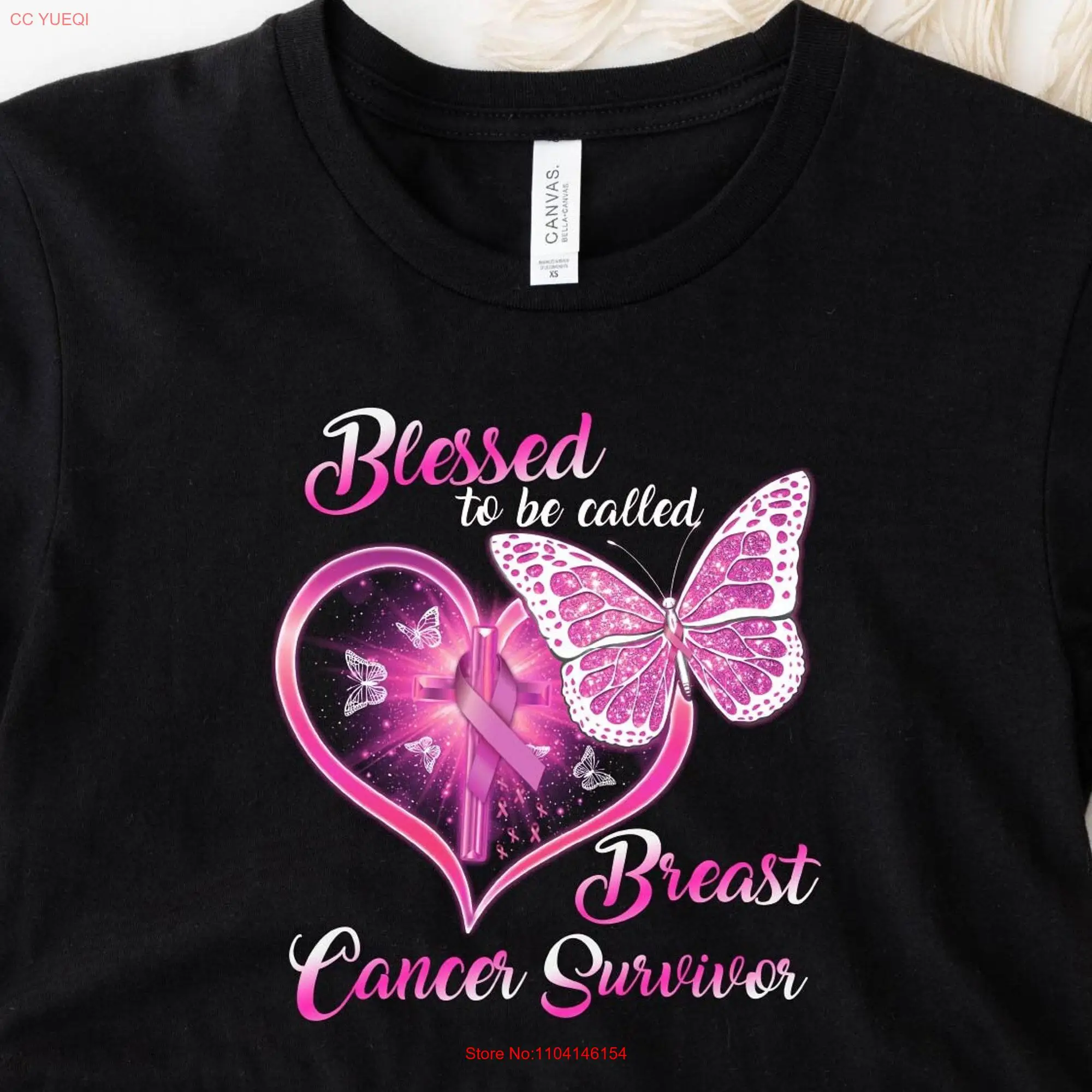 Blessed To Be Called Breast Cancer Survivor T Shirt Cute long or short sleeves