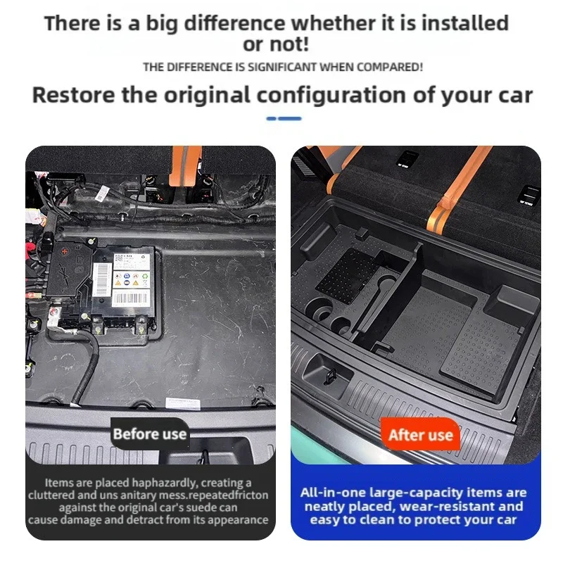 Large Capacity Car Trunk Storage Tool Box Rear Sundries Organizer Case Modified Stowing Tidying Accessories For WEY V9X 2026+