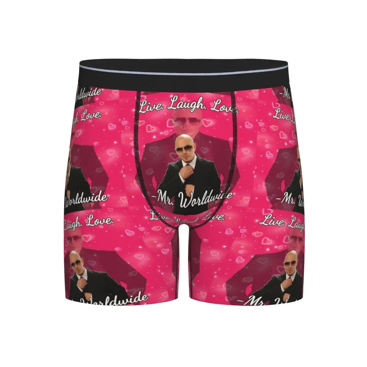 

Long Boxer Underpants Shorts Mr Worldwide Live Laugh Love Panties Men Breathable Underwear for Homme Man Boyfriend Gifts