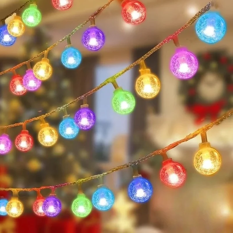 LED Bubble Ball String Lights Golden Glow Battery/USB Operated Indoor Fairy Lights for Wedding Holidays New Year Decorations