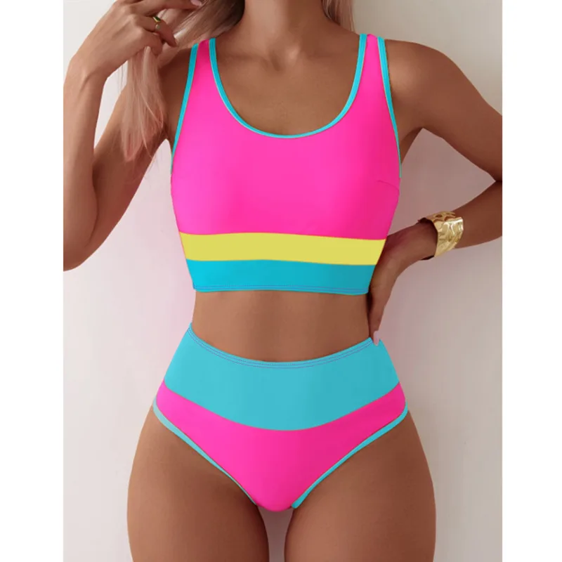 غطاء البطن مثير عالية الخصر البيكينيات النساء ملابس السباحة الإناث لملابس السباحة لباس سباحة مجموعة البكيني بحر بركة السباح