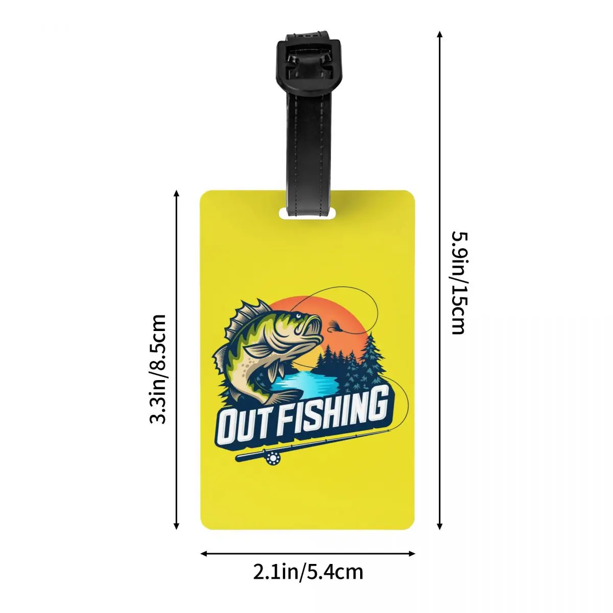 Out Fishing Luggage Tag Fish Fisherman Suitcase Baggage Privacy Cover ID Label