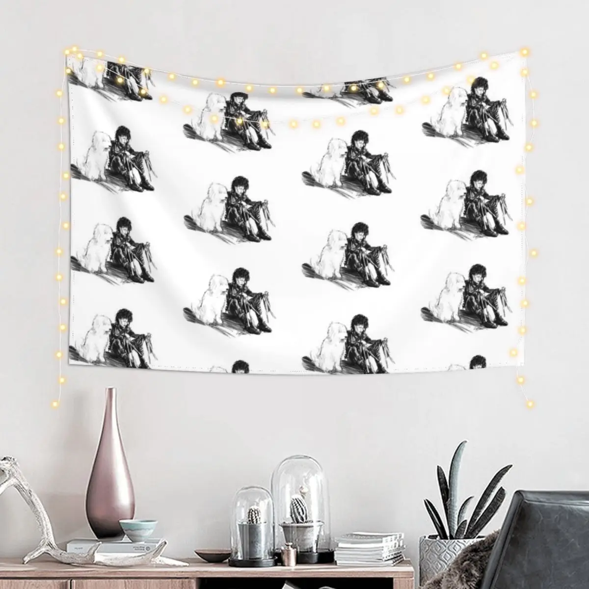 Edward Scissorhands and dog. Tapestry Wall Carpet Aesthetic Room Decors Tapestry