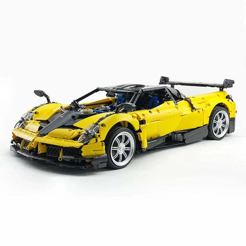 MOC-142670 Technical Yellow Super Sprots Car Huayra Model Building Blocks Brick DIY Toys Assembly Birthday Christmas Gifts