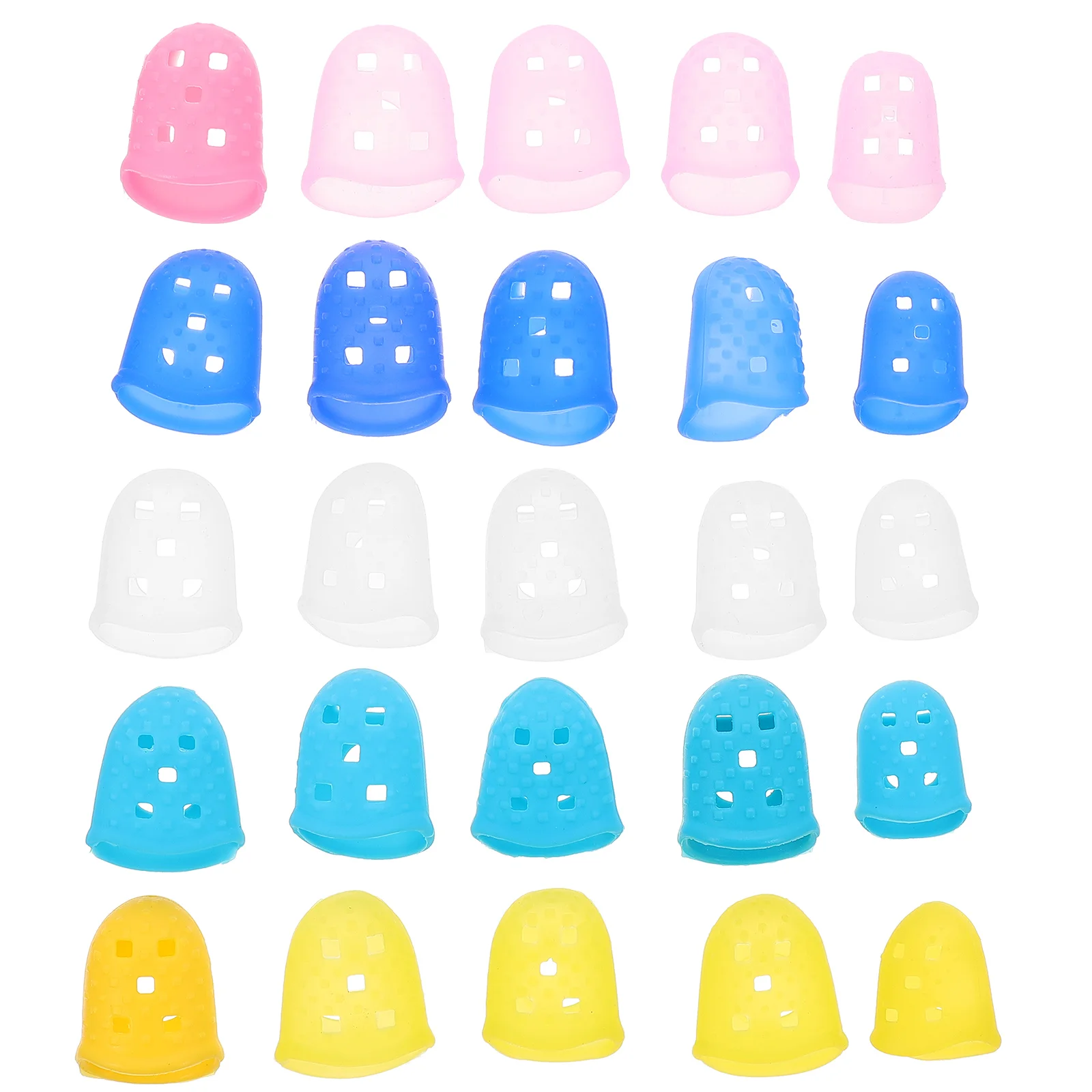 

25 Pcs Guitar Finger Protectors Silicone Cots Fingerless Gloves Sleeves Cover for Guitar Mandolin Ukulele Banjo
