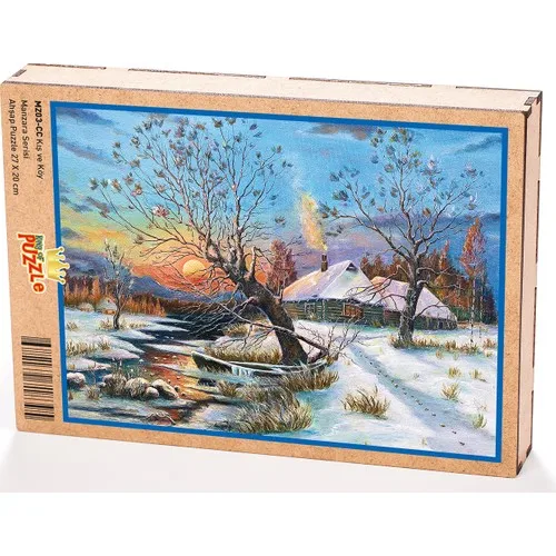 King Of Puzzle Winter and Village Wooden Jigsaw Puzzle 204 Pieces (MZ03-CC)