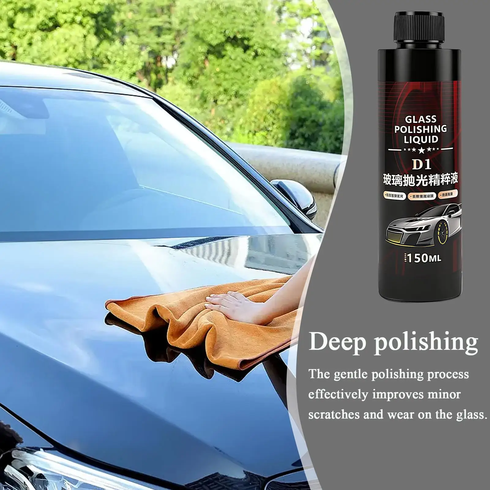 سائل تلميع زجاج السيارة لإزالة فيلم الزيت مزيل خدوش النافذة عامل تنظيف تلقائي طويل الأمد يلمع استعادة اللمعان العالي