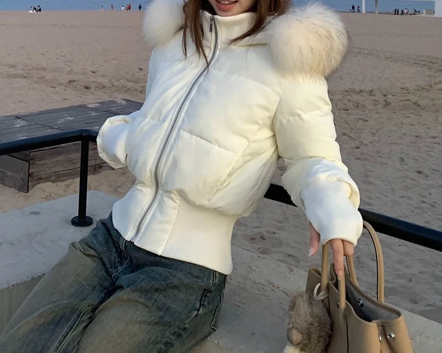 

Sweet Cotton Jacket for Women in Winter, New Style with Waist Cinching and Slimming Effect, Hooded Jacket, Stylish Outfit