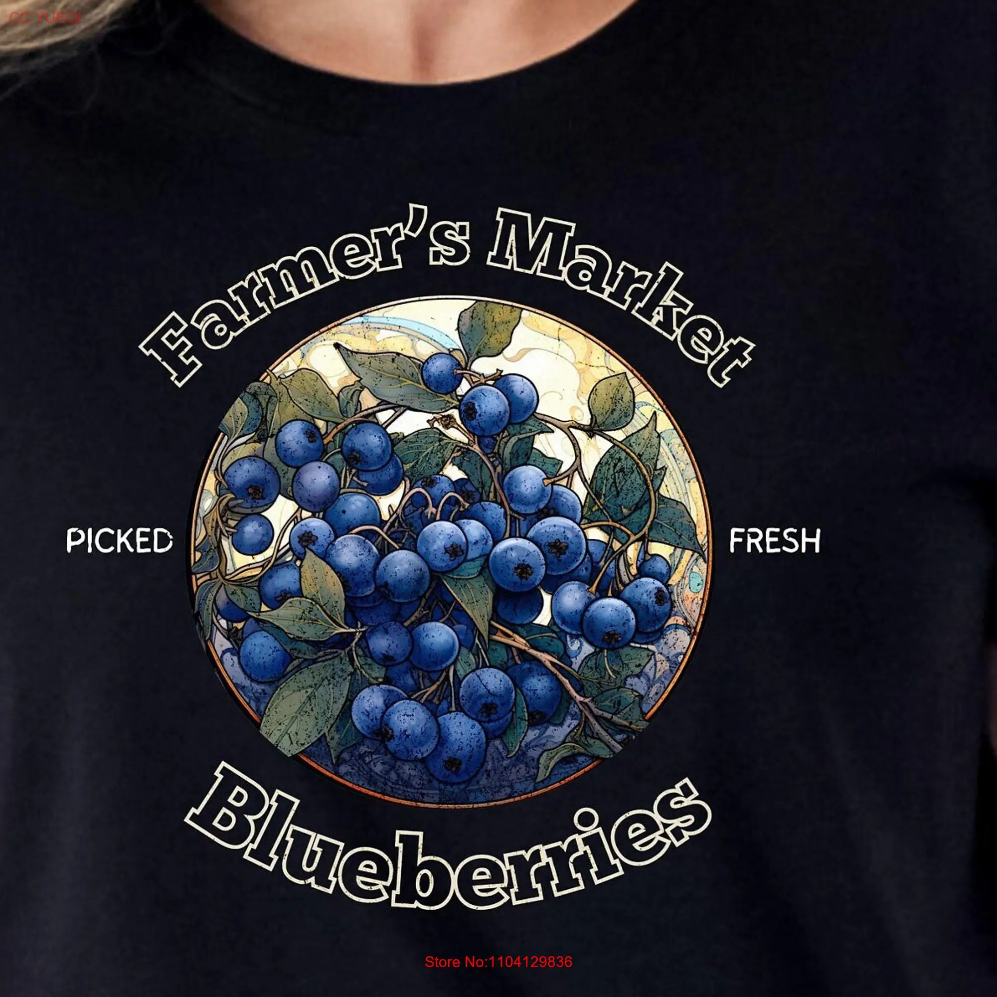 Blueberries T Shirt Farmers Market Blueberry FruiT Fresh Summer Style Vintage  long or short sleeves