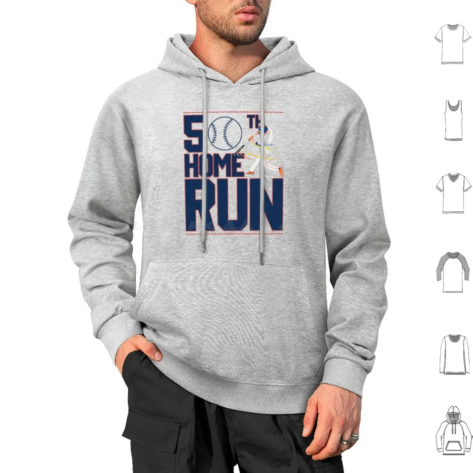 50th Home Run / Baseball / 50th Birthday Hoodie cotton Long Sleeve 50th Home Run Sports Baseball Team Sport Home Run