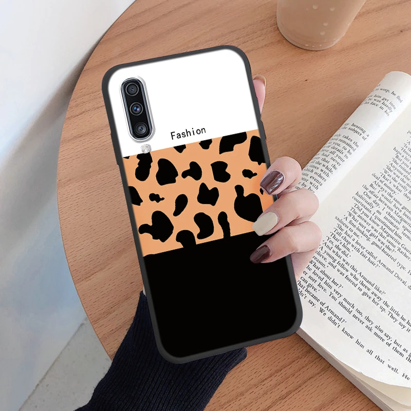 Leopard Print Phone Case For Samsung Galaxy A50 A70 A55 A56 A16 A35 Protection Back Cover Soft Silicone Fundas Coque