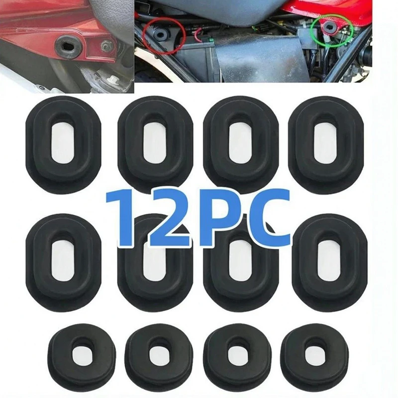 12Pcs For Honda Side Cover Panel Grommet - 83551-300-000 - CB100K CL100S CB125S XL100 Motorcycle Accessories Equipments Parts