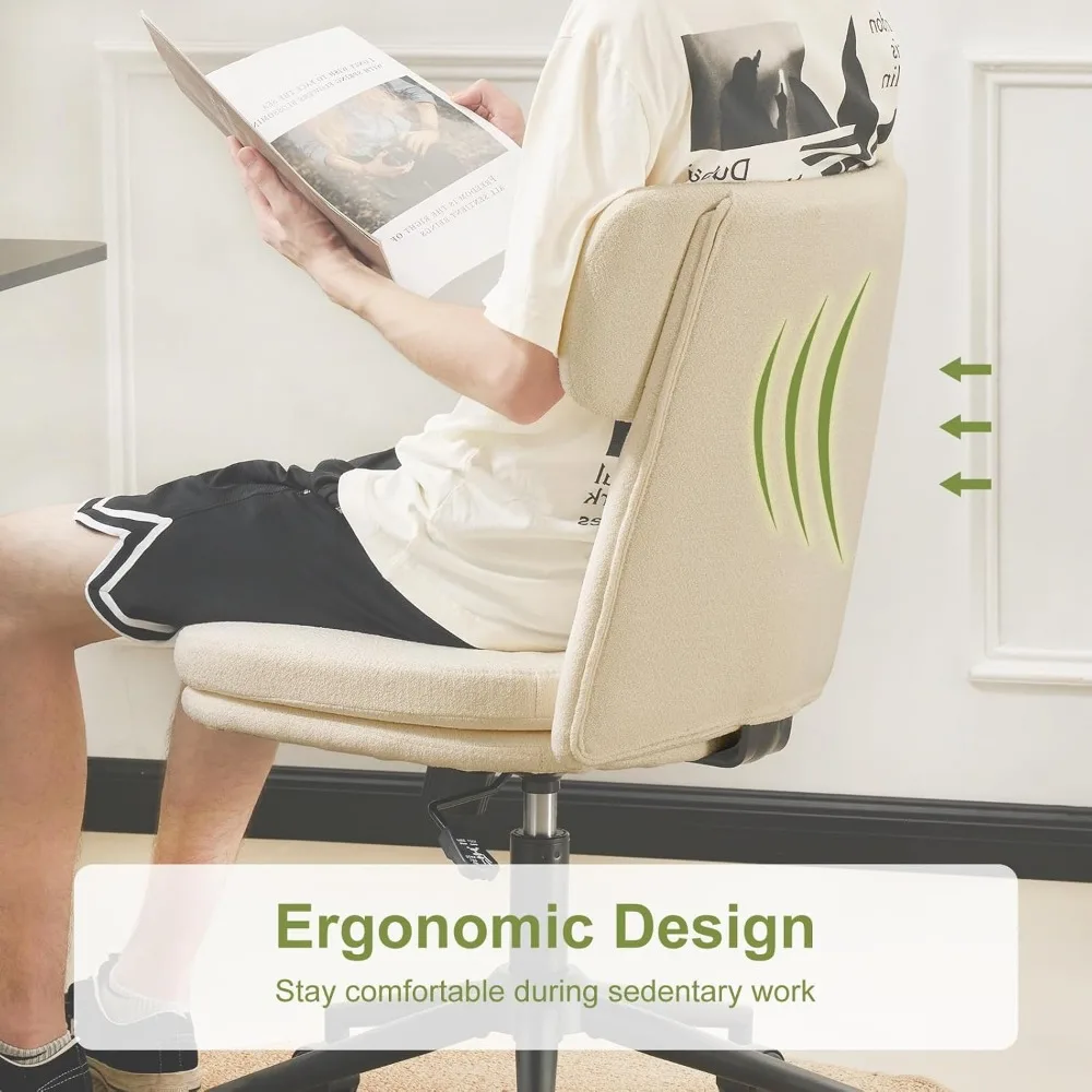 كرسي مكتب منجد دوار قابل للتعديل مع عجلات، كرسي مريح من الشنيل لمحطة عمل الكمبيوتر