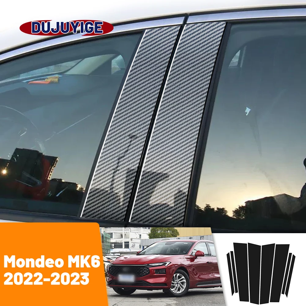 

For Ford Mondeo MK6 2022-2023 Carbon Fiber Window Door Column Deal B C Pillar Post Cover Trim Sticker