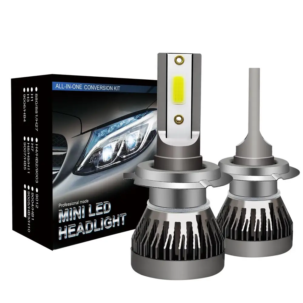 Super Bright LED Farol Bulb Kit, luz de nevoeiro branco, lâmpadas para carros, Mini 90, 6000K, 12000LM, 12-32V