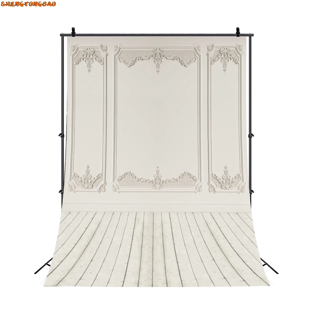 Toile de fond de photographie murale en bois blanc vintage, grunge rétro, Europe, château, palais, mur intérieur, fond de portrait, studio photo