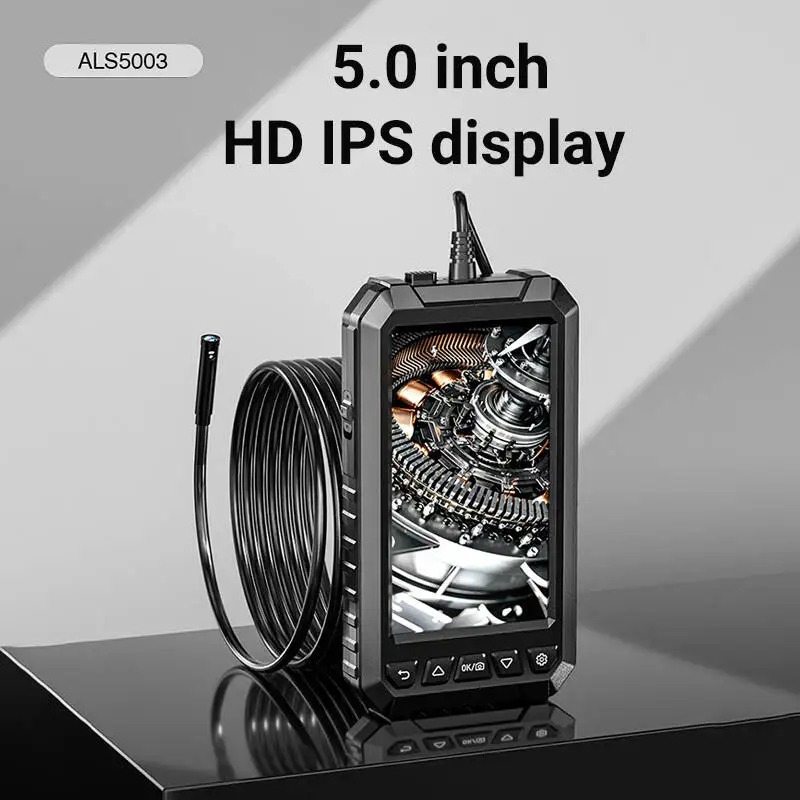 

Industrial Endoscope Camera 8mm HD Waterproof IP67 Inspection Borescope Drain Snake Camera 5 inch Display Automotive Camera