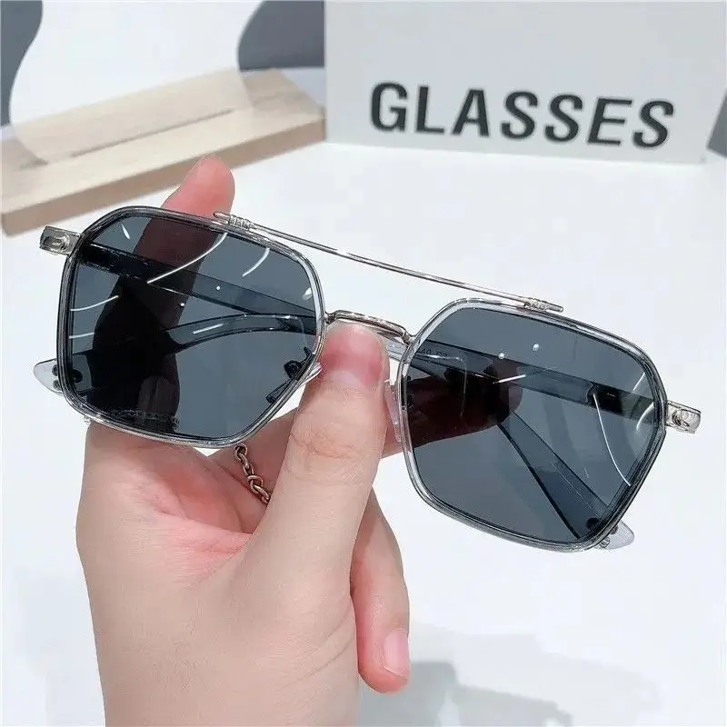 2024 Men\'s Outdoor UV-resistant Light-sensitive Color-changing Double-beam Sunglasses for Driving Men Sunglasses Vintage очки