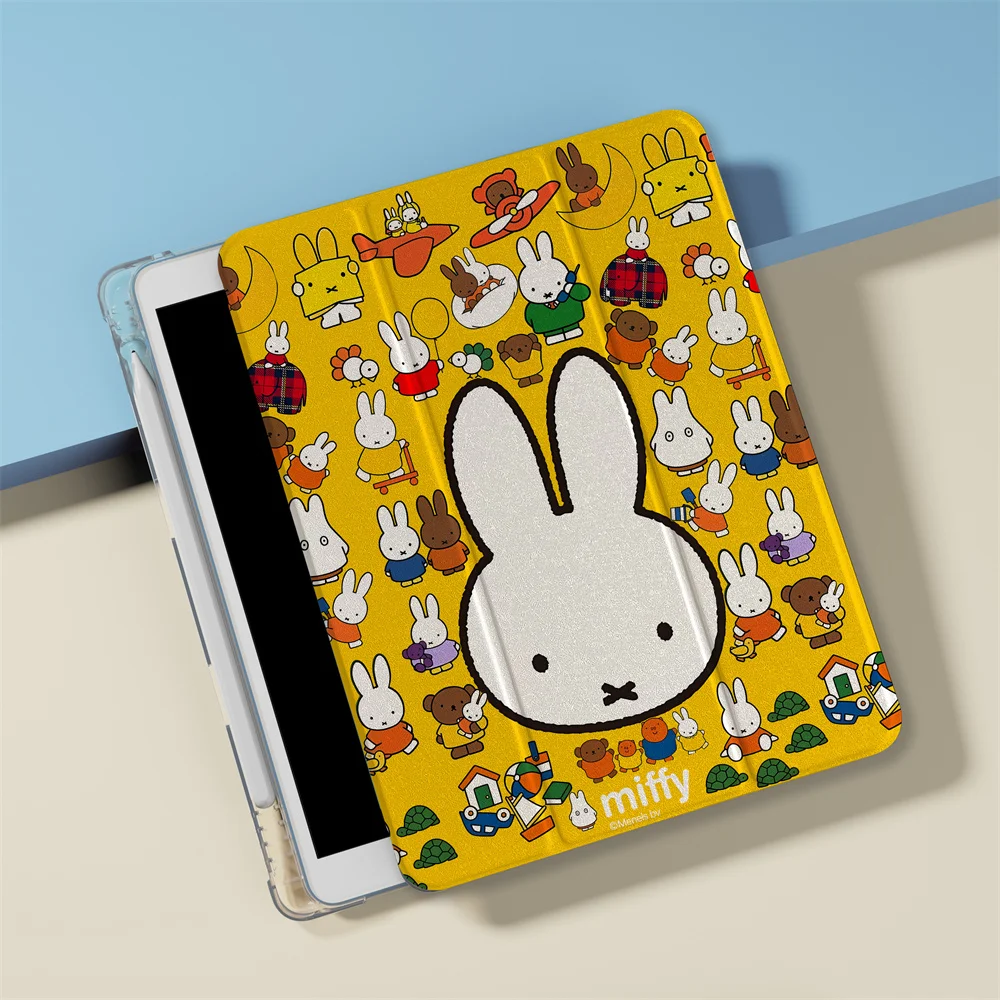 Tablet Case for iPad Pro 2024 Air 11 2025 iPad 10th Air 5 4 10.9 Ipad 7 8 9 10.2 5 6 9.7 inch Air3 10.5 mini 6 Cute Line Rabbit