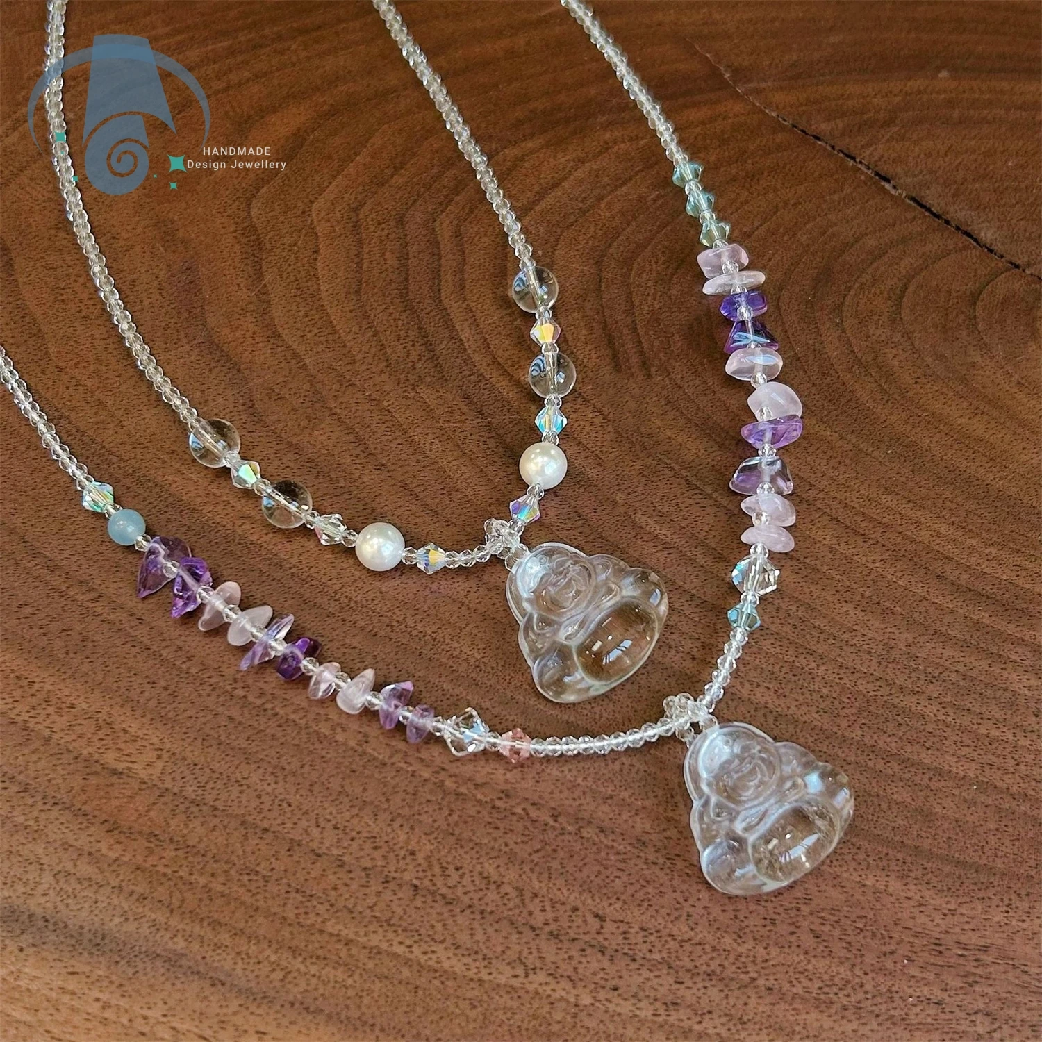 

Ожерелье с подвеской в виде Будды из натурального кристалла, прозрачная кварцевая цепочка для женщин, исцеляющие украшения для мира, элегантный модный подарок, ключица, пендаль