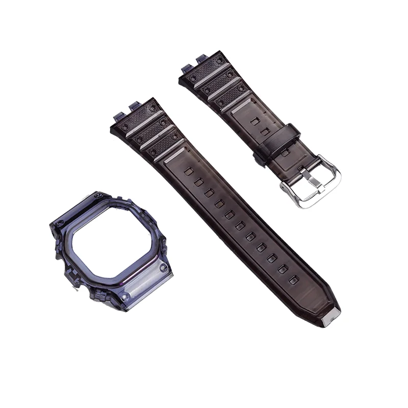 Waterproof Silicone Set For G-SHOCK Casio GMW-B5000 Small Silver Block Series Modified Jelly Set Strap+Case