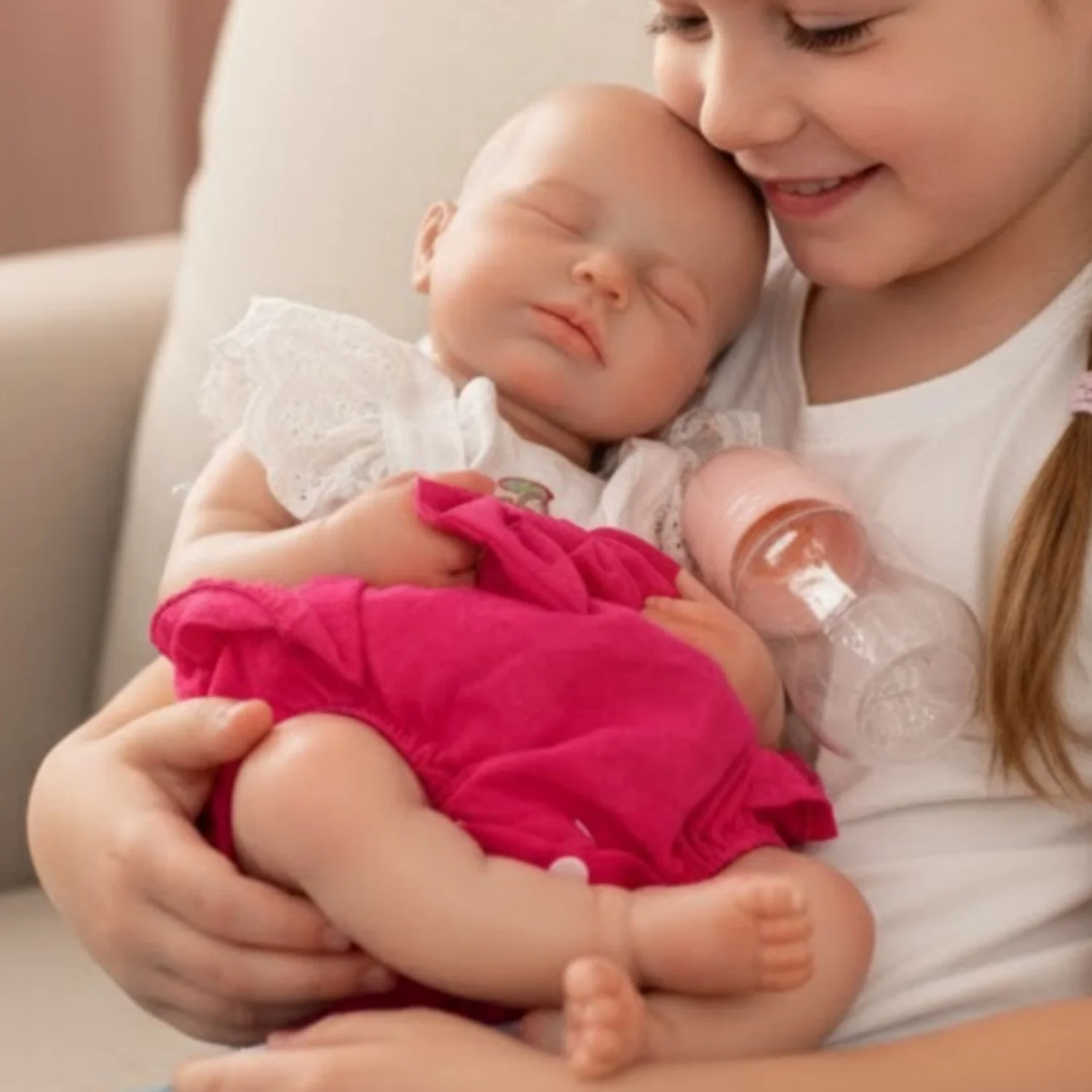 AnjoDoll 18Inch Open Mouth Painted/Unpainted Silicone Loulou Toy Reborn Doll Realistic Washable Doll Toy For Gift Muñeca Reborn