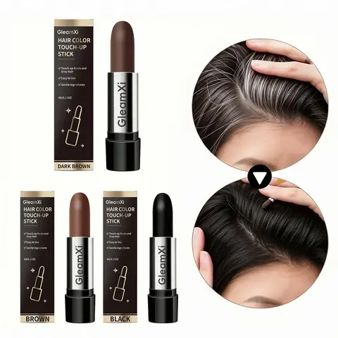 Natural Hair Coloring Stick Instant White Coverage Hair Color Pen Fast Temporary Hair Dye Disposable Lipstick Style Easy Wash