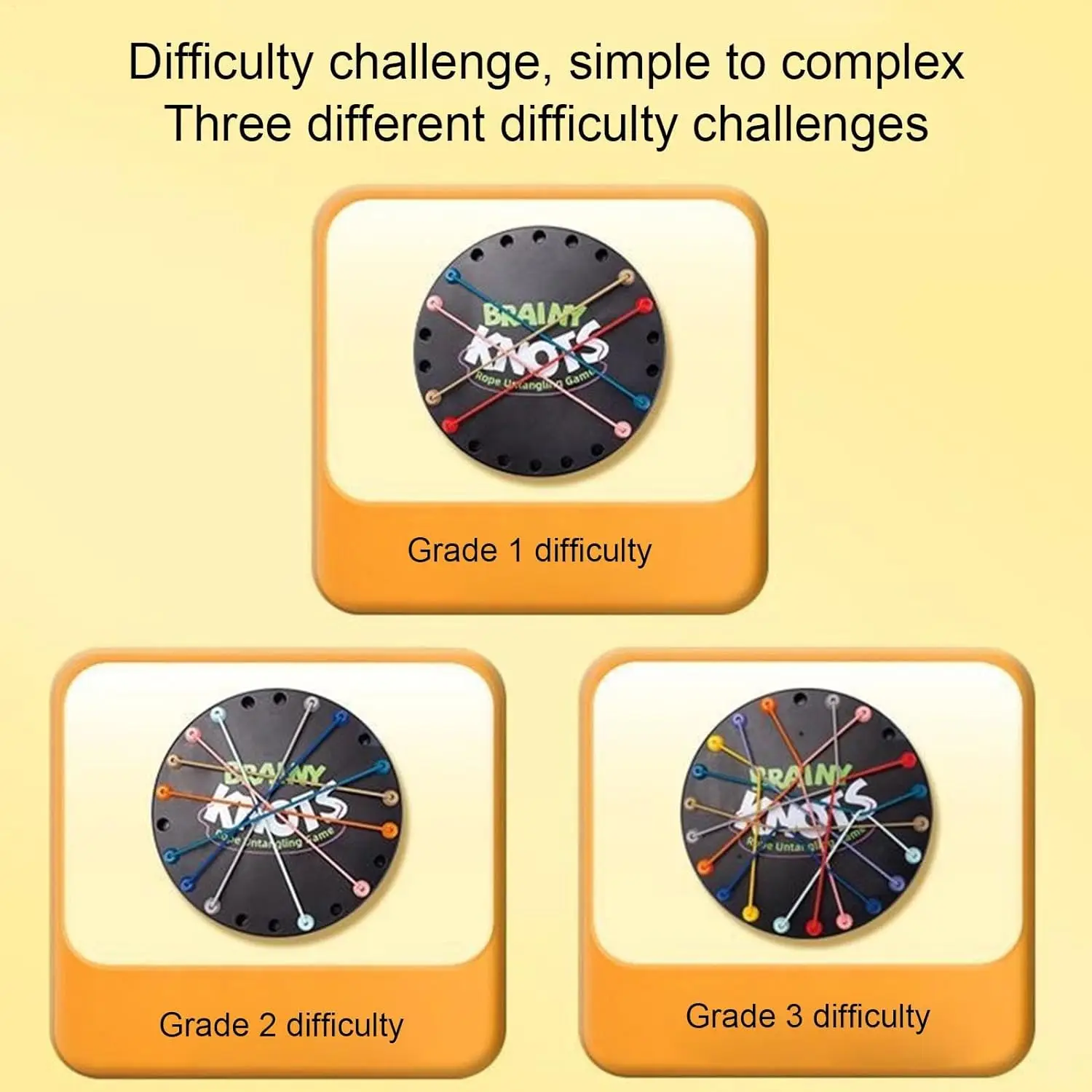 Twisted Rope Puzzle Game Brainy Knots Rope Untangling Board Game Rope Knots Challenge Game, String Solution Central Lacing Toys