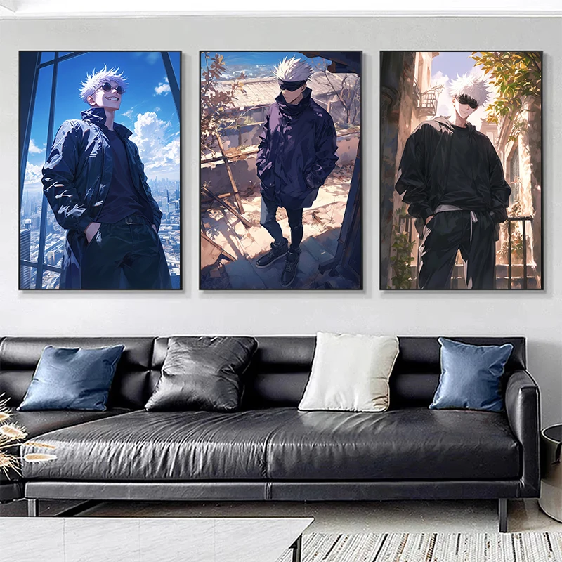 Japan Anime Comic Figure Handsome Boy A-Gojo S-Satoru Posters Prints Canvas Printing Wall Art Picture for Living Room Home Decor