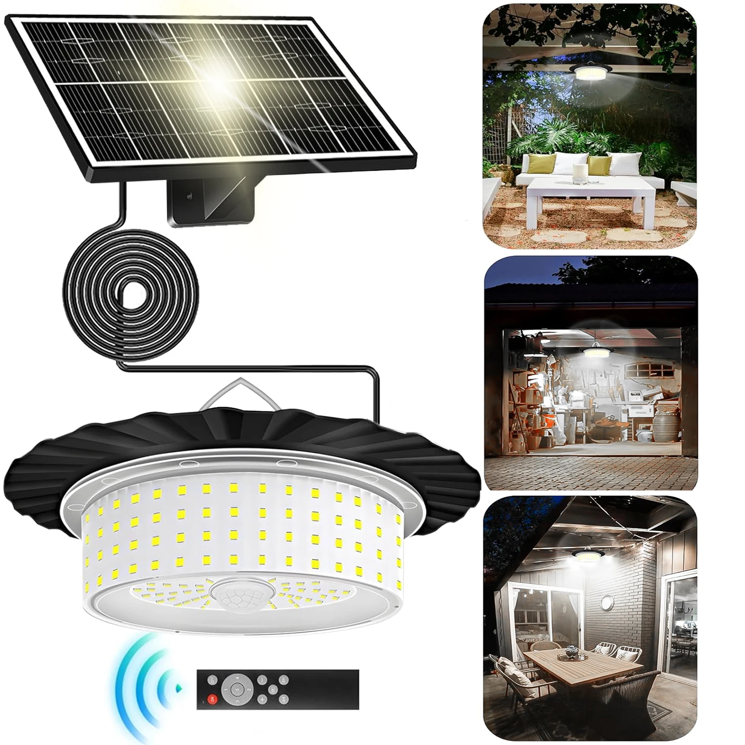 

Nice Solar Shed Lights With Motion Sensor Indoor Outdoor IP65 Waterproof LED Solar Pendant Light 5 Modes Lighting 3M Cord Spotli