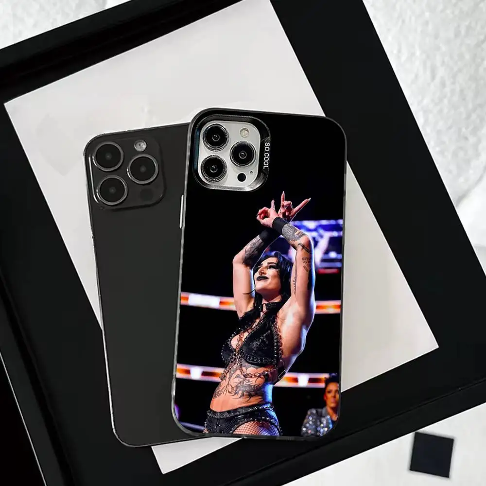 حافظة هاتف RheaS R-Ripley WWE لهاتف iPhone 16,15,14,13,12,11,Mini,Pro,SE,MAX غطاء أبيض غير لامع مقاوم للصدمات