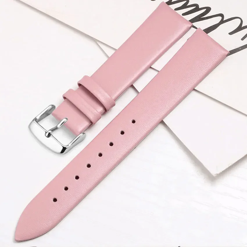 Kalbsleder-Uhrenarmband, 12 mm, 14 mm, 16 mm, 18 mm, 20 mm, 22 mm, Leder-Uhrenarmband mit silberner Dornschließe – Detail 11