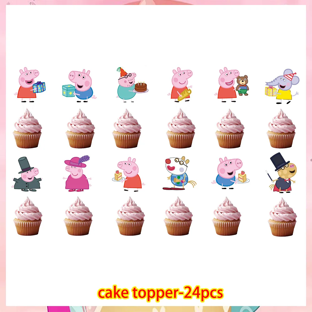 Cartoon Rosa Peppa Pig Geburtstagsparty Dekorations-Set George Pig Partyzubehör Teller Kindergeburtstag Geschenke Babyparty – Detail 33