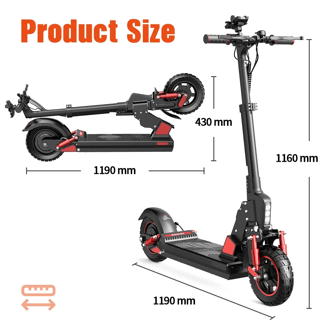 Bogist C1 Pro E-Scooter für Erwachsene, 48V15Ah Akku, City-E-Scooter, 10-Zoll-Reifen, faltbarer Elektroroller – Detail 9