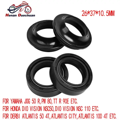 26X37X10.5mm 스즈키 AH50 주소 X1 50 E 용 프론트 포크 댐퍼 YAMAHA BW'S 50 YM50 BREEZE PW 80 TT R 90E JOG 50 R 용