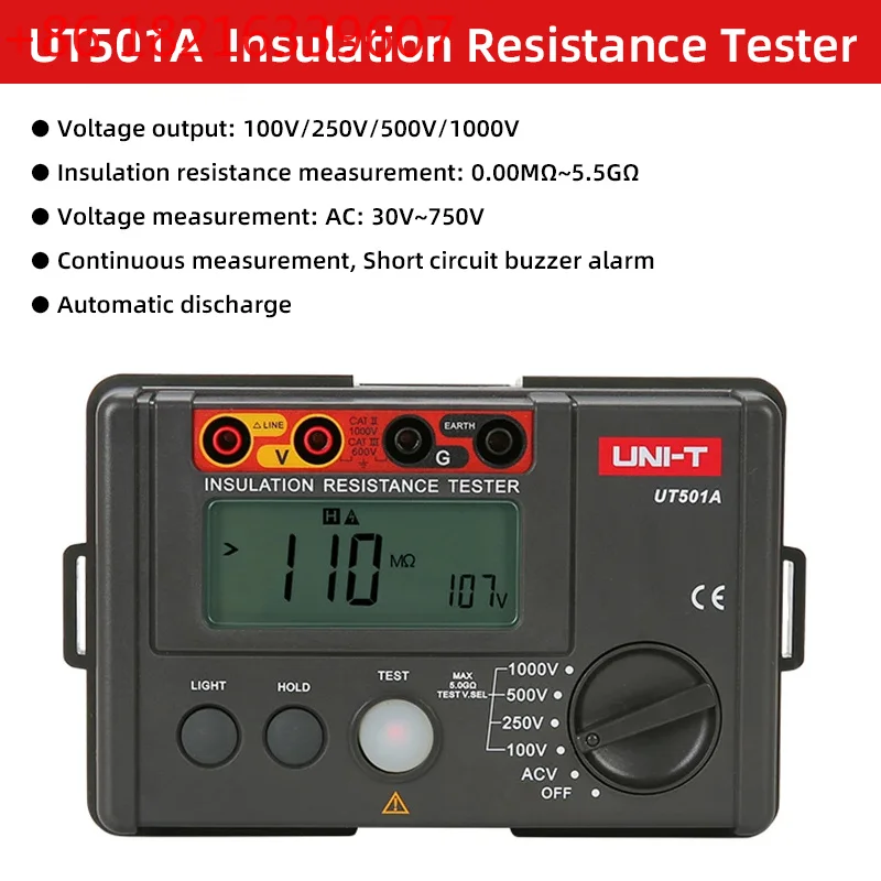 YAO UT501A UT501C UT502A UT502C Insulation Resistance Tester Megohmmeter 1000V 2500V Ohm Meter Megometer Digital Ohmmeter
