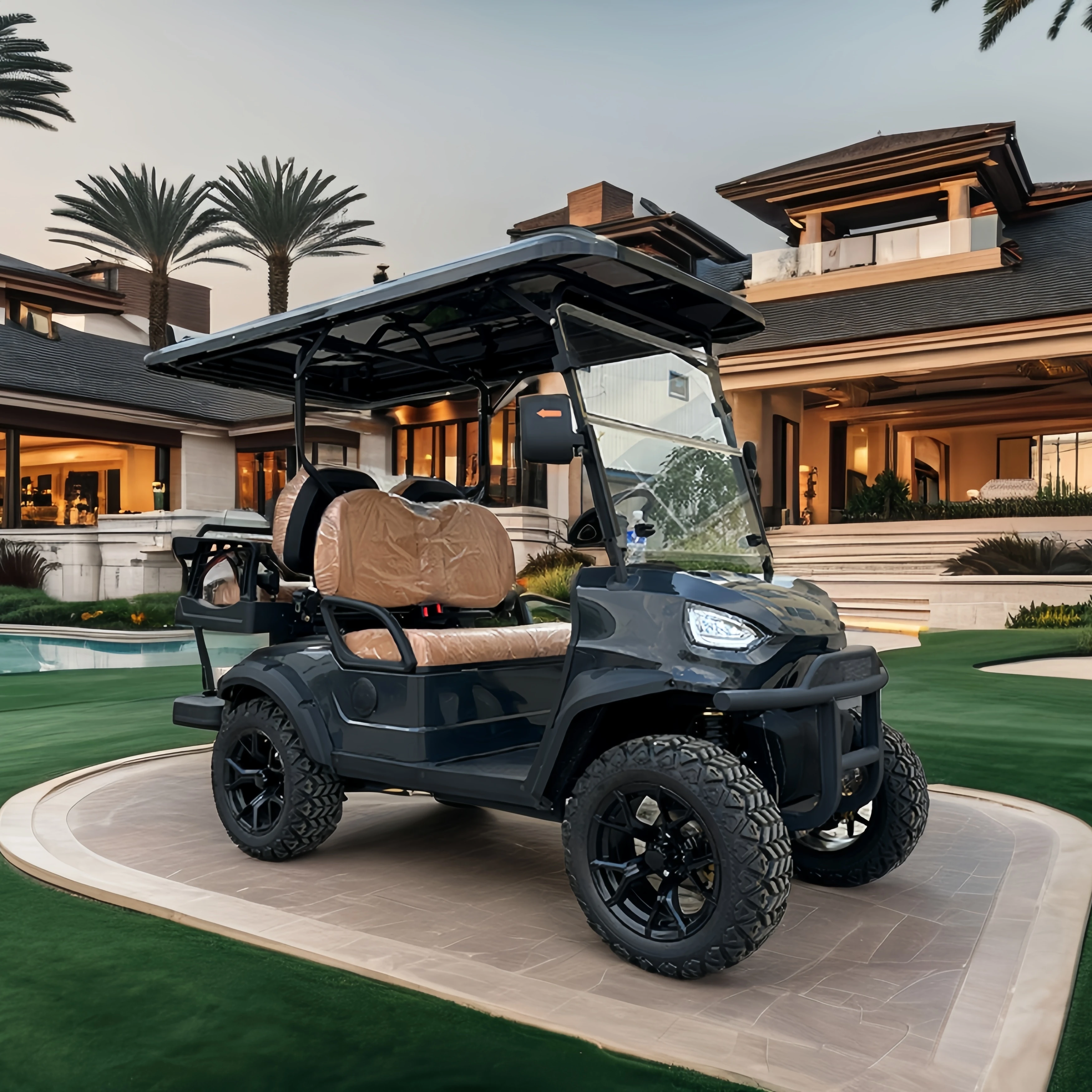 Chinese 4 Seater 72V 4KW 5KW 7KW Lithium Ion Battery Electric Lifted Off Road Golf Carts For Sale