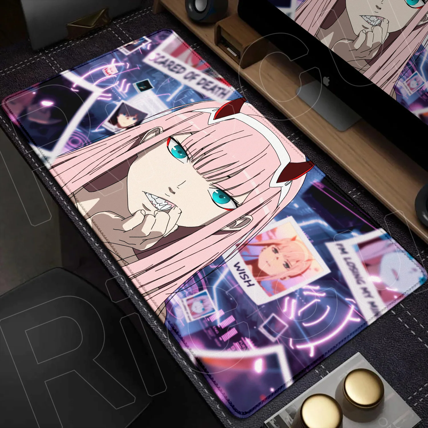 

Cute Zero Two Girl Mousepad New Large Gamer Anti-slip Keyboard Carpet 40x90cm Darling in the Franxx Rubber Soft Computer Deskmat